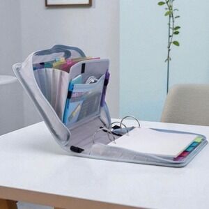 Case-it Mighty Zip Tab 3" Ring Zipper Binder Kids‎ School Organizer Lightning